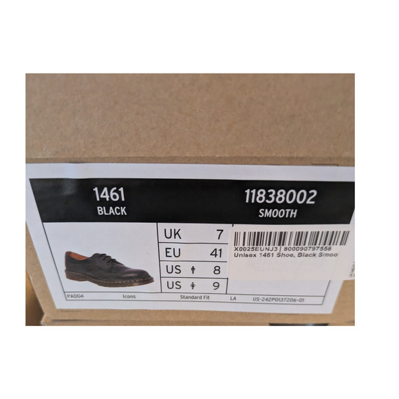 NEW Dr. Martens Women's 9 1461 Smooth Oxford  Black Leather Shoes - Picture 8 of 8